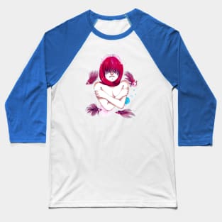 Drowning Woman Baseball T-Shirt